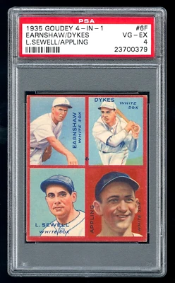 Tarjeta Jimmie Foxx 1935 Goudey 6F Luke Appling PSA 4 Chicago White Sox impresión corta Foto 1 de 2