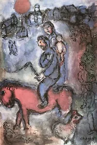 Marc Chagall, roter Esel unterwegs, handsignierte Lithographie - Bild 1 von 7