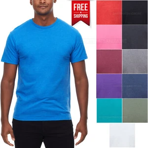 Mens Heather Soft Cotton Blended T-Shirt CVC Tee XS-5XL FREE SHIPPING NEW! - Picture 1 of 13