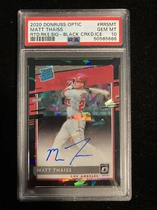 2020 Donruss Optic Matt Thaiss Rated Rookie RC Black Cracked Ice Auto /25 PSA 10 - Picture 1 of 2