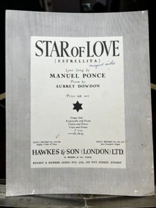 Star of Love Manuel Ponce Sheet Music Antique 1914 - Bild 1 von 5