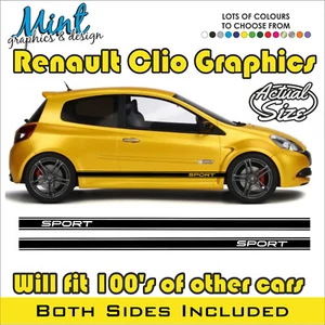 Renault CLIO Sport Side Stripes RS Cup Decals Stickers Graphics FREE P&P 016 - Picture 1 of 4