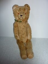 Antique Mohair Teddy Bear w Growler Jointed Felt Pads Nice for Age!