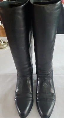 Botas de cuero Ivanka Trump estribo negro talla 7M  Foto 1 de 4