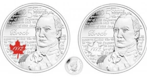 2012 Canada Quarter Pair - Isaac Brock 2 x 25 cent coloured & plain~mint sealed - Picture 1 of 6