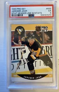Jaromir Jagr 1990 Pro Set 632 Stat Header Line w/ Stats RC PSA 5 - Picture 1 of 1