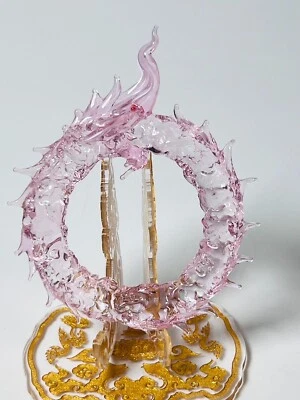 Ouroboros Naga Aro Rosa LEKLAI Kaew Reiki AMULETO Magia Riqueza de la Suerte Súper Raro Foto 1 de 4