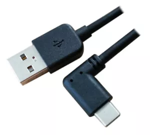 3ft USB Type-C 90 Degree Male to Type-A Male Cables 480Mbps Black - Picture 1 of 3