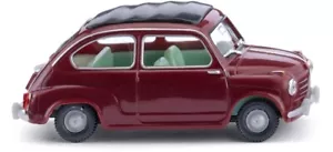 WIKING 0099 08 Fiat 600 - BORDEAUX capote nera HO 1:87 - Foto 1 di 1