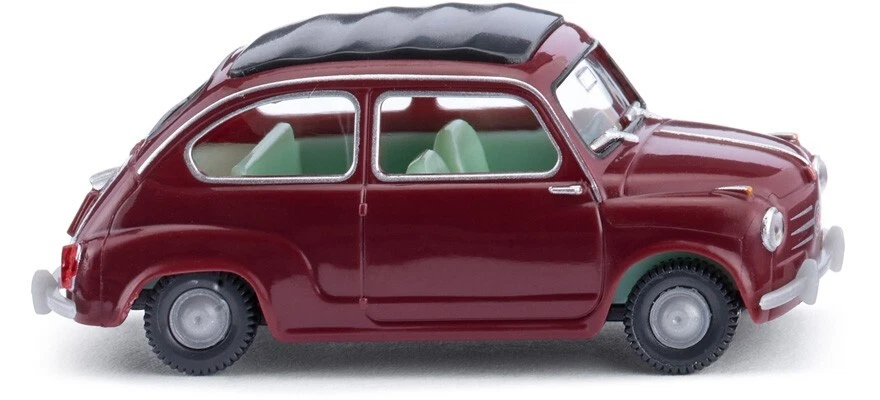 WIKING 0099 08 Fiat 600 - BORDEAUX capote nera  HO  1:87 - Immagine 1 di 1
