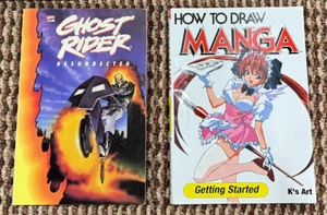 Vintage Ghost Rider Resurrected Book & How to Draw Manga K's Art Getting Started - Picture 1 of 1