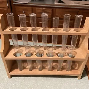 GAFCO USA Holz Reagenzglas Gestell hält aufrecht 7 Röhrchen ca. 3/4" & 6 Röhrchen ap 1" - Bild 1 von 7