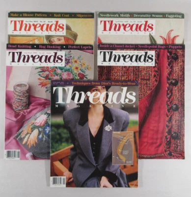 Threads Magazine Lot Of 5 Vintage 1989 And 1990 Good Condition Foto 1 de 4