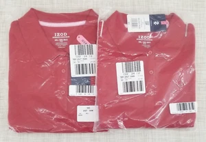 Lot of 2 IZOD Girls Short Sleeve Uniform Polo Shirt, XXL 20.5 Plus, Red - Picture 1 of 3