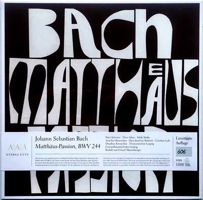 R.Mauersberger, A.Stolte SEALED: Bach- Matthew Passion/ Eterna 4 LP Limited RI Foto 1 de 2
