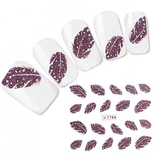 Pegatina Tattoo Nail Art pluma pluma pluma lila pluma pegatina de uñas ¡Nuevo! - Imagen 1 de 1