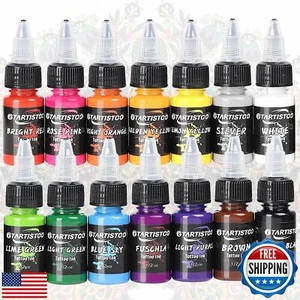 Professional Ink Color Set 14 Colors 15 ml (1/2OZ) Vegan-Friendly Pigment Ink - Picture 1 of 5