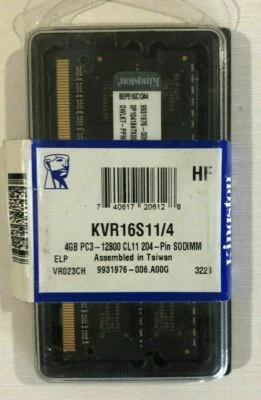 Kingston - KVR16S11/4 4GB SODIMM - Laptop Memory - NEW - Image 1 of 3