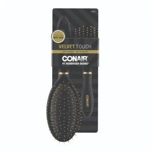 2 Conair Velvet Touch Full-Size &amp; Compact Nylon Bristle Cushion Hairbrush - Picture 1 of 3