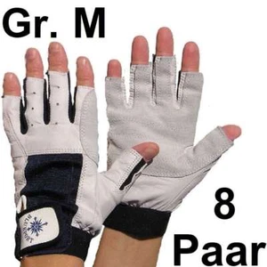 8 paia di guanti Rigger Gloves Roadie taglia M/8 senza dita in pelle montaggio sartiame - Foto 1 di 11