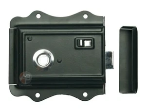 Old English Victorian Style Rim Bathroom Bedroom Lock Latch Black / Chrome Snib - Picture 1 of 3