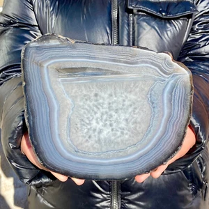 1.6LB Natural Beautiful Agate Geode Druzy Slice ExtraLarge Gemstonev - Picture 1 of 12