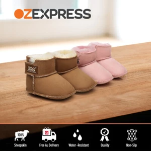 AUSTRALIAN SHEPHERD® UGG Baby Booties Wool Suede Water Resistant Nonslip Shoes - Picture 1 of 20