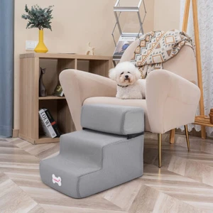 3 Steps Soft Pet Dog Stairs for Bed Sofa Dog Ladder Ramp Removable Cover - Picture 1 of 14