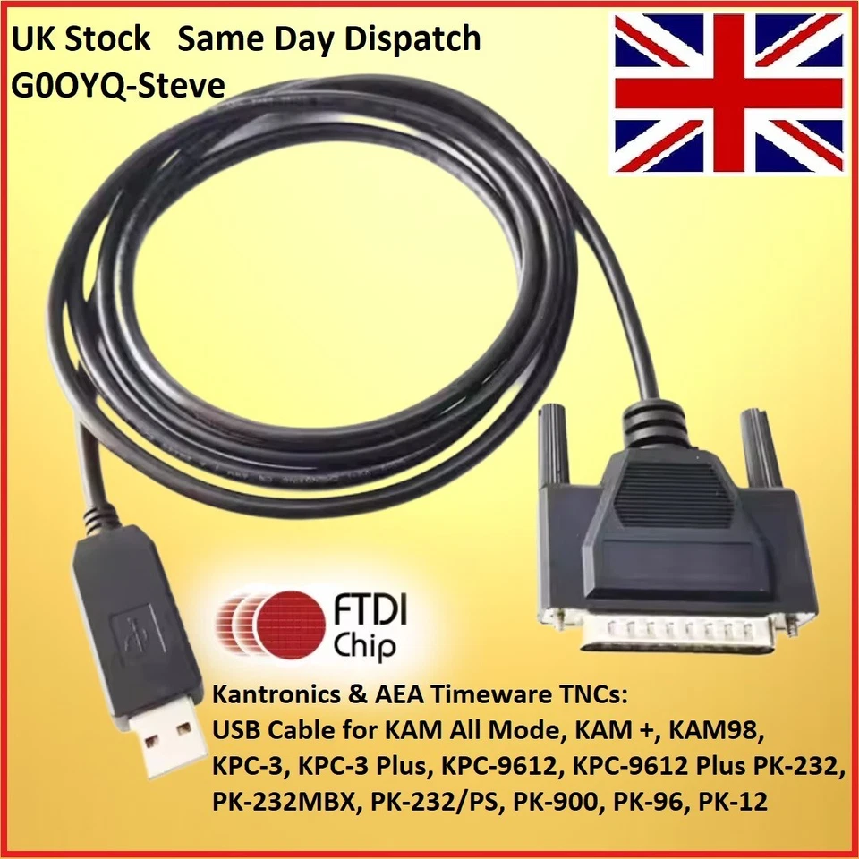 Kantronics Terminal Node Control (TNC) USB Data Cable AEA Timewave PK232MBX KAM+ - Image 1 of 4