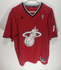 RARE Mens Adidas NBA Miami Heat #1 Chris Bosh Stitched Short Sleeve Jersey Sz XL - Picture 1 of 9