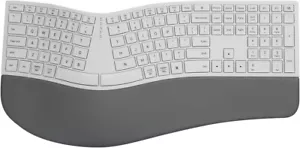 DeLUX Ergonomic Wireless Keyboard Palm Rest Split Ultra-Thin Bluetooth (White) - Picture 1 of 7