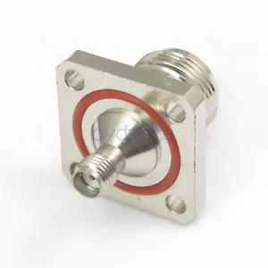 SMA female to N female jack 4 hole Square panel waterproof RF connector adapter - Picture 1 of 7