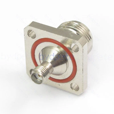 SMA female to N female jack 4 hole Square panel waterproof RF connector adapter - Image 1 of 4