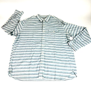 Lucky Brand Authentic Shirt Mens XXL Blue Cotton Horizontal Stripes Long Sleeve - Picture 1 of 12