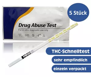 5x THC Drogenschnelltest (Cannabis, Marihuana, Haschisch), 50 ng/ml - Bild 1 von 3