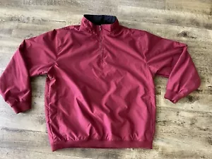 Consensus Golf Pullover Zip Mens Large Wine Colored Jacket Zip Pockets - Picture 1 of 19