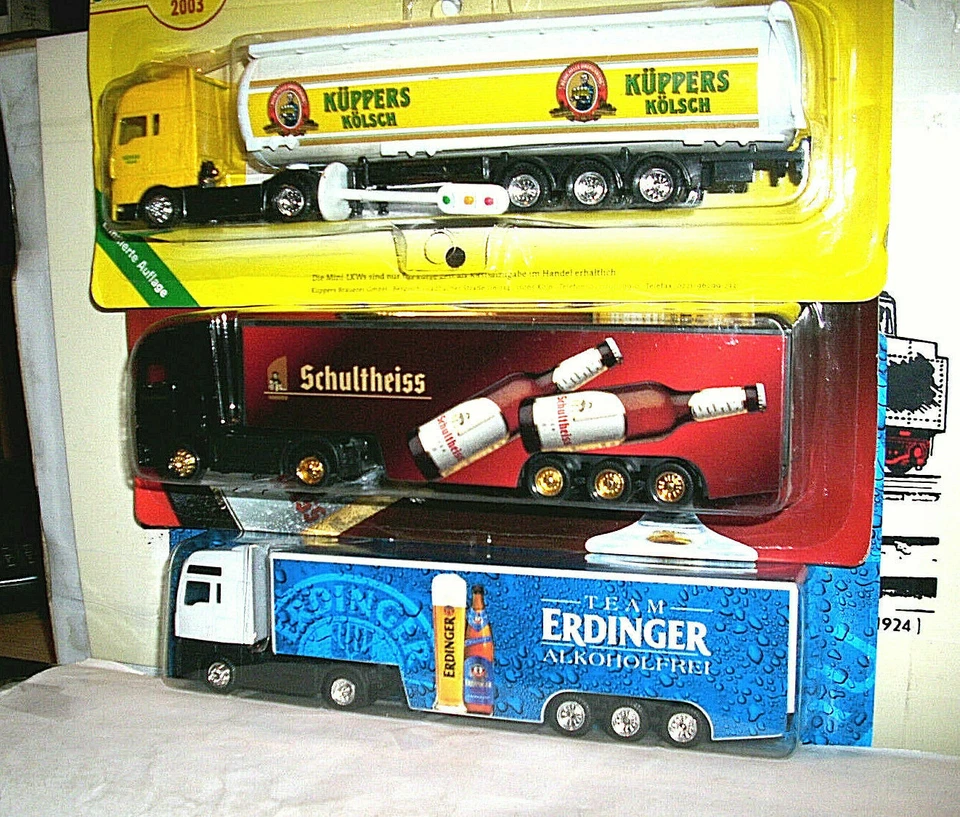 42-O 3 LKW BIRRA Küppers Kölsch Schultheiss+Erdinger Biere MAN Mercedes ACTRON - Immagine 1 di 1