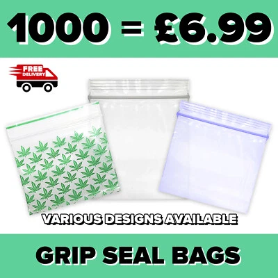 LIVERPOOL ENTERPRISES LTD Grip Seal Zip Lock Bags 40x40mm – Clear Resealable Plastic Bags 1000/Box UK Stoc