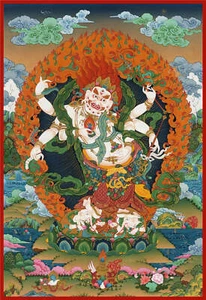 Gandhanra Giclée gedruckte tibetische Thangka Kunst - weißer Mahakala - 17. Jahrhundert alt - Bild 1 von 12