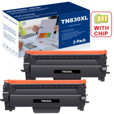 2PK TN830XL Toner For Brother TN830 XL DCP-L2640DW HL-L2405W L2460DW MFC-L2820DW - Image 1 of 4