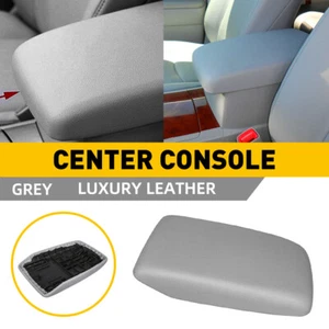 Fits 2008-2013 Toyota Leather Highlander Center Console Lid Armrest Cover Gray - Picture 1 of 12