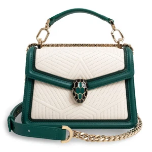 BVLGARI Serpenti Diamond Blast Shoulder Bag smooth calf leather, White 289944 - Picture 1 of 11
