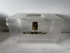 Vintage Wilson WIL-HOLD Clear Plastic Sewing Box Storage Makeup Excellent 12x7 - Picture 1 of 6