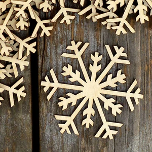 10x Fiocco di Neve Liscio in Legno Forma B Artigianale 3mm Strato Decorazione Natalizia Neve - Foto 1 di 4