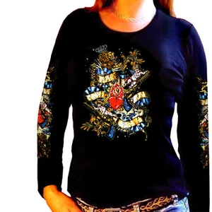 * Camisa Old School Tattoo mujer niña *7198 LS - Imagen 1 de 2