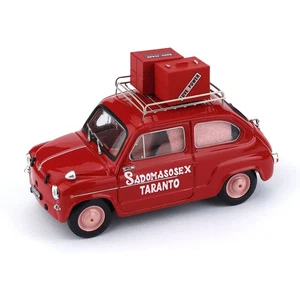 BRUMM R647 1/43 FIAT 600D SADOMASOSEX TARANTO Red Model Car From Japan - Picture 1 of 6