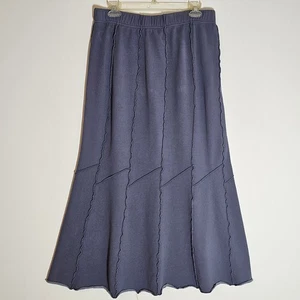 Wild Palms Skirt Womens Large Blue Paneled Stretch Elastic Waist Boho Casual - Picture 1 of 11