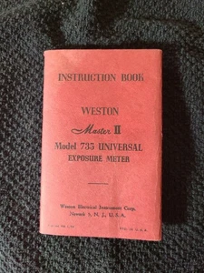 VINTAGE WESTON MASTER II MODEL 735 EXPOSURE METER INSTRUCTION BOOK 1952 - Picture 1 of 4