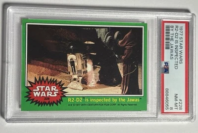 Vintage Movie Card 1977 Topps Star Wars R2-D2 is Inspected by Jawas #228 PSA 8 - Image 1 of 2