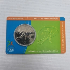 2006 (UNC) MELBOURNE COMMONWEALTH GAMES FIFTY 50 CENT 'ATHLETICS' On Card - Foto 1 di 5